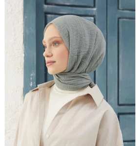 Islamisches Kopftuch für muslimische Frauen - türkisch gemütlich Krepp Baumwolle Hijab Schal - Bild 1 von 72