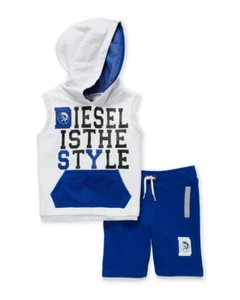 NWT Diesel Boys Mesh Trim Hoodie & Short Set  Size 7 - Picture 1 of 1