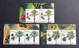 2009 Malaysia Palm Trees Flora Flowers Fruits Plants 6v Stamps Block (Plate T/L) - Picture 1 of 2
