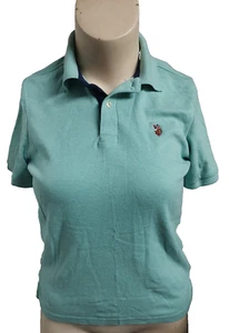 Men's POLO SS Collared Shirt Aqua Green size L #APP - Picture 1 of 2