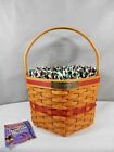 Longaberger 1997 Snowflake Basket with Liner & Protector - Red Accent Weave