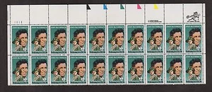 #2090 - 20¢ Edición John McCormack - Tira de placa MNH 20 - Valor nominal $4,00 - Imagen 1 de 2