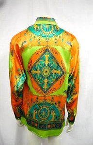 NWT CREME DE SILK MENS SILK SHIRT STYLE MURAL 1614 GORGEOUS SIZE MEDIUM - Picture 1 of 2