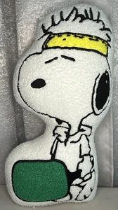 Peanuts Snoopy Pickleball Player Decorative Sherpa Pillow Cartoon Retro - Picture 1 of 10