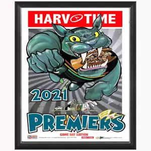 Penrith Panthers 2021 NRL Premiers Game Day L/E Harv Time impresión enmarcada - Imagen 1 de 1