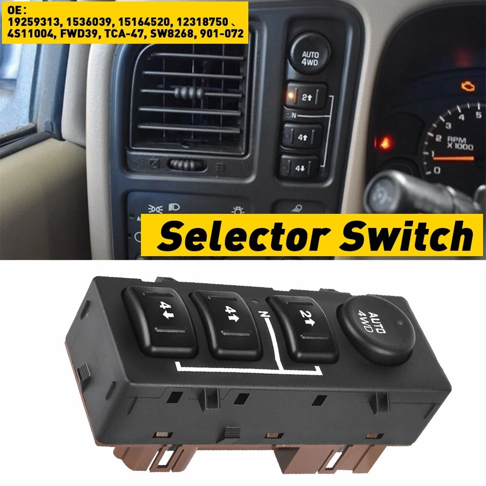 Interruptor selector 4x4 4x4 para Chevy Tahoe Yukon Silverado Sierra Suburban Avalanch Foto 1 de 4