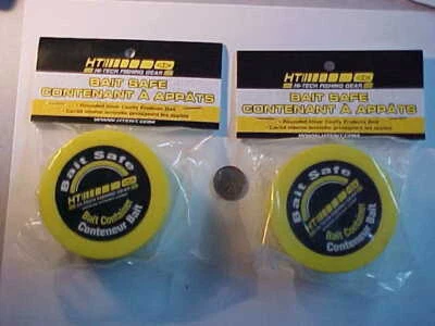 2 NEW HT BAIT SAFE PUCKS CONTAINER WAX WORM mousie spike BOX 3" ICE FISHING BAIT - Image 1 of 4