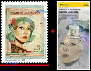 20-14 BRAZIL 2020 CLARICE LISPECTOR, FEMALE WRITER, FAMOUS PEOPLE, MNH+ BROCHURE - Picture 1 of 5