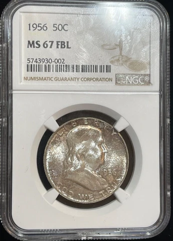 1956 MS67FBL NGC FRANKLIN HALF 50C SUPERB GEM MINT SET TONING COLORS Cover