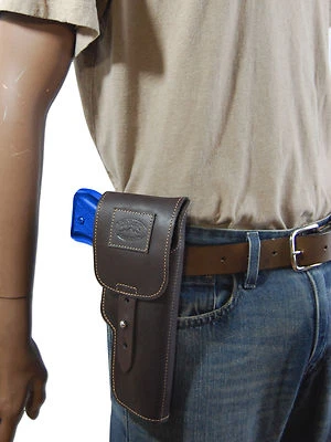 New Barsony Brown Leather Flap Gun Holster Norinco Kimber Llama Full Size 9mm - Image 1 of 4