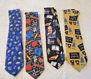4 VINTAGE KRAWATTEN FÜR LEHRER/PÄDAGOGEN Shakespeare/ Bücher - Bild 1 von 9