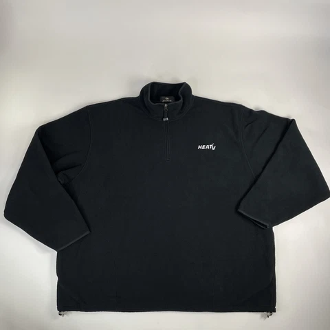 Miami Heat Jacket XXL Black Mens Antigua Embroidered Logo 1/4 Zip Heatv Used Cover
