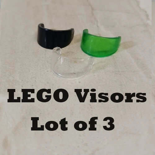 Nuevo LEGO Casco Visera Set de 3 Trans Verde Transparente Negro Sólido Motocicleta de Carreras Foto 1 de 1