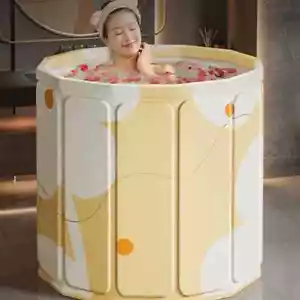 Vasca da Bagno Pieghevole Vasca da Bagno Portatile per Bambini e Adulti Secchio Completo Corpo - Foto 1 di 10