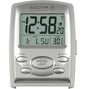 Acctim Vista Digital Travel Alarm Clock Radio Controlled Date & Temp Folding - Picture 1 of 4
