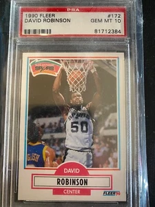 1990 Fleer David Robinson Rookie #172 PSA 10 Gem Mint - Bild 1 von 2