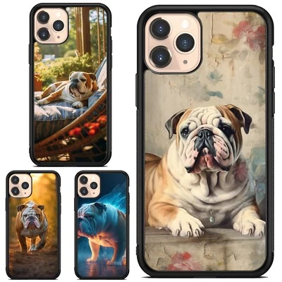 Encantadora funda a prueba de golpes Bulldog Inglés para iPhone 11 12 13 14 Pro Max Foto 1 de 4