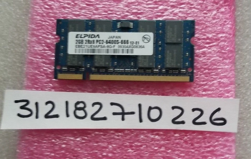 2GB DDR2 800 DDR 800 PC2 6400  DDR2-800 1.8V 200PIN  DUAL RANK  CL6 2Rx8  128X8  - Image 1 of 1