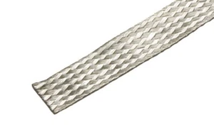(10) A.E. Petsche Mil QQB575F36T0375, Tin Plated Copper Braid, 10 AWG, 3/8 Flat - Picture 1 of 3