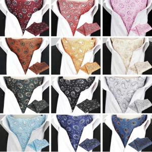 Lote formal de corbata para hombre con flores de cachemira Ascot boda fiesta cuello corbata   - Imagen 1 de 13