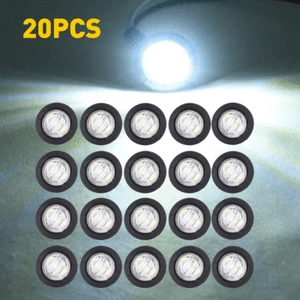 20X Pickup Round Side Marker lights 3/4"LED Bullet Light Truck Trailer White - Picture 1 of 11