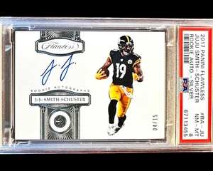 JuJu Smith-Schuster 2017 impecable plata en tarjeta novato automático/15 - PSA 8 Pop 1/1 - Imagen 1 de 5