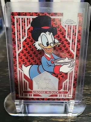 2023 Topps Chrome Disney 100 SCROOGE MCDUCK Black Red Wave 9/28 Ducktales - Image 1 of 3