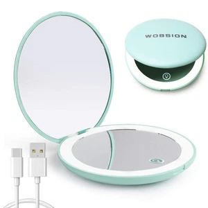 Travel Mirror with Light, Rechargeable 1x/10x Compact Magnifying Mirror, Dimm... - Picture 1 of 7