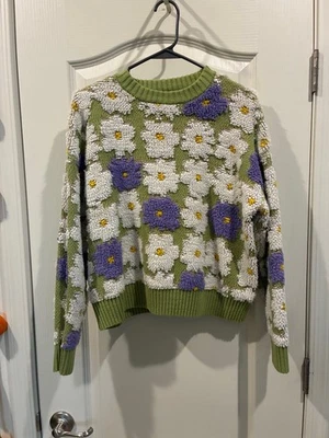 Suéter floral con textura Forever 21 para mujer talla S nunca usado Foto 1 de 4