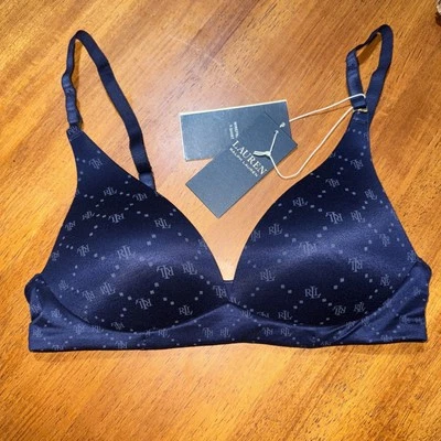 Ralph Lauren Wire-Free Full Coverage Padded Logo Women's T-Shirt Bra NWT 32B - Image 1 of 4