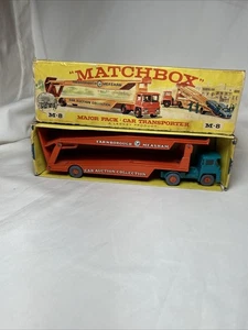 Matchbox Lesney Major Packs M-8 Guy Warrior Car Transporter- gray tires, boxed - Picture 1 of 20