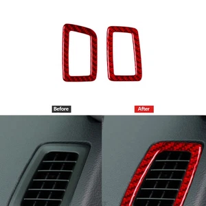 Red Carbon Fiber Console Air Vent Outlet Panel Trim Cover For Honda Accord 13-17 - Picture 1 of 13