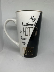 Taza de cerámica Hazel & Co "Mi esposo está más caliente que mi café" 6" de alto 16 oz. Nuevo. - Imagen 1 de 6