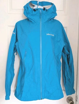 Jaqueta Marmot Eclipse turquesa impermeável com capuz tamanho grande caminhada ao ar livre * - Imagem 1 de 4