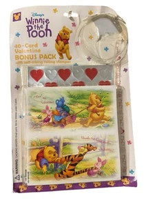 Vintage 90s Winnie The Pooh 40 Card Pack Valentines Bonus MISSING STAMP ROLLER - Bild 1 von 4