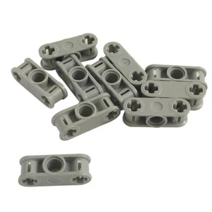 10 NEW LEGO Technic,Connector Perpendicular 3L,Center Pin Hole Light Bluish Gray - Picture 1 of 1