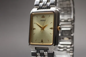 1994 [N NEUWERTIG] Vintage Seiko Galaxy V701-5090 Quarz Gold Zifferblatt Damenuhr Japan - Bild 1 von 10