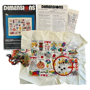 Counted Cross Stitch Started Dimensions Alphabet Learner 3567 Almost Completed - Picture 1 of 7