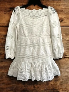 NWT Marlo Kids Ruby Dress in Ivory sz 9/10 Off-Shoulder White Embroidered Eyelet - Picture 1 of 6