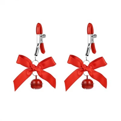 Abrazadera de pezón de acero inoxidable ajustable con abrazadera de cadena de campana para mujer joyería Foto 1 de 4