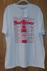Neu mit Etikett Budweiser Bier T-Shirt für Herren Größe XL weiß -5286 - Bild 1 von 4