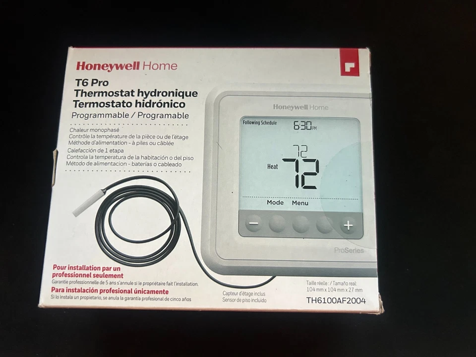 Honeywell TH6100AF2004 T6 Pro-1 Heat Slab Sensor Thermostat - White - Image 1 of 1