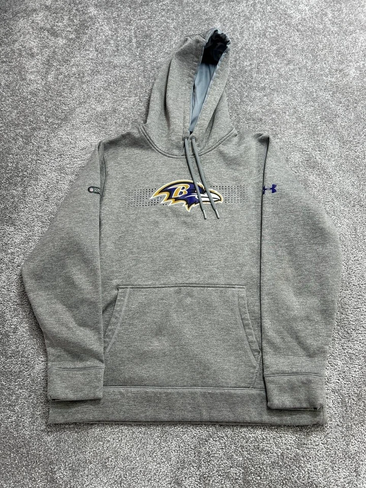 Under Armour Coldgear Sudadera con Capucha Para Hombres XL Gris Baltimore Ravens NFL Fútbol Suelto Foto 1 de 4