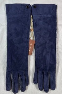 NWT Loro Piana Jacqueline Theatre Cashmere / Silk Blend Sapphire Gloves, Size XL - Picture 1 of 19