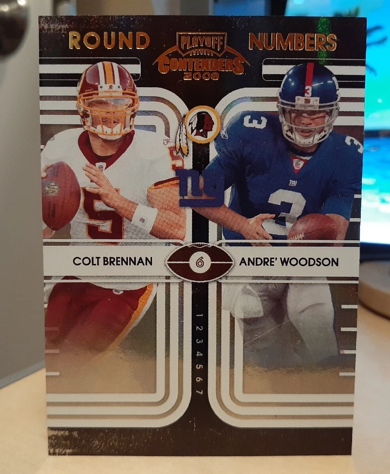 2008 Contenders Round 12/50 Colt Brennan Andre Woodson Rookie HAWAII WARRIORS - Image 1 of 2