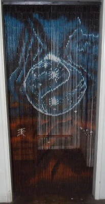 divisória de sala suspensa cortina de bambu com miçangas - Imagem 1 de 3