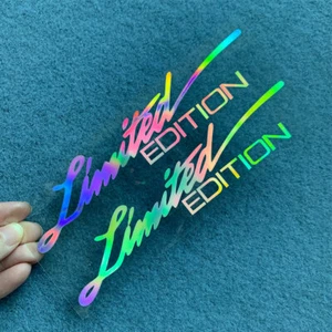 2Pcs LIMITED EDITION Car Creative Vinyl Decal Laser Color Stickers Accessories - Picture 1 of 12
