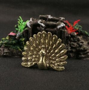 Rare Chinese Art  Brass Hot Toys Peacock Statue Figure Pet Antique Ornament A