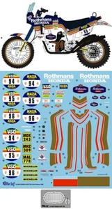 CARTOGRAF 1/12 HONDA NXR 750 PARIS DAKAR 1986 FULL SPONSOR DECAL for TAMIYA - Picture 1 of 1