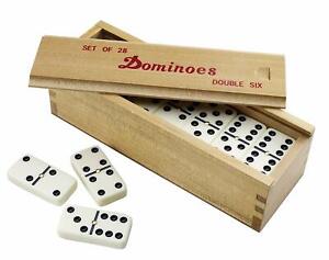 Double Six Club Pub Dot Dominoes Game Set  28 Double 6 Dominoes Set wooden box